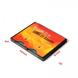 Micro-SD TF ទៅ CF Card Holder Micro-SD Dual TF ដើម្បីបង្រួម Flash ប្រភេទ I អាដាប់ទ័រ
