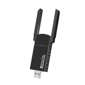 650M Doub Band Wireless Network Card Driveless Odinatè USB Wireless WiFi Rezo Kat Reseptè Transmetè 2.4G/5G