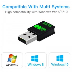 USB WiFi อะแดปเตอร์บลูทูธ 600Mbps Dual Band 2.4/5 GHz ตัวรับสัญญาณภายนอก Mini WiFi Dongle สำหรับ PC/แล็ปท็อป/เดสก์ท็อป