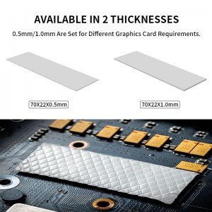 TEUCER M.2 SSD Termike Pad 10.8W/mk CPU Heatsink Heatsink Heat Disipation Heat Board Silikoni 70*22mm Për SSD