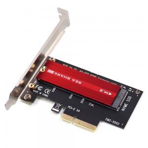 NVME M2 M.2 M Key SSD amin'ny PCIe PCI Express 3.0 Converter Adapter Card Add on Cards ho an'ny 2230 2242 2260 2280 Support X4 X8 X16
