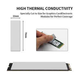 TEUCER M.2 SSD Termalna podloga 10,8 W/mk CPU Grafička kartica Hladnjak Matična ploča Silikonska podloga za disipaciju topline 70*22 mm za SSD
