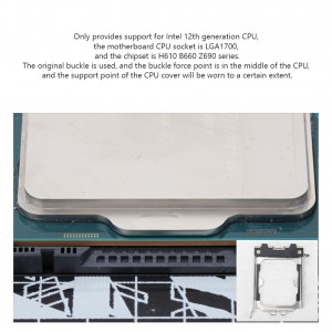Ubushuhe bwa LGA1700-BCF / AMD-ASF CPU Bunamye Gukosora Gukosora Buckle CNC Aluminium Alloy ya Intel Gen 12 / AMD RYZEN 7000 CPU