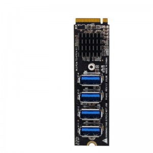 M.2 / NGFF ରୁ 4 ପୋର୍ଟ PCI-E USB3.0 ବିସ୍ତାର କାର୍ଡ M2 ରୁ ଗ୍ରାଫିକ୍ କାର୍ଡ USB3.0 ଏକ୍ସଟେନ୍ସନ୍ କେବୁଲ୍ 1 ରୁ 4