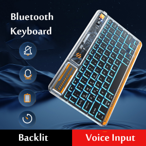 Bezprzewodowa klawiatura Bluetooth z wprowadzaniem głosowym Ciche klawiatury typu C Mini podświetlana klawiatura RGB dla iPada Huawei Xiaomi PC z systemem Windows
