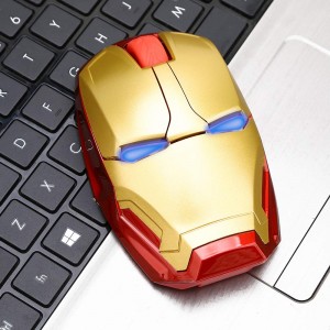 Сымсыз Iron Man тінтуірі Компьютер түймесі Үнсіз басыңыз 800/1200/1600/2400DPI реттелетін USB оптикалық компьютер тінтуірі