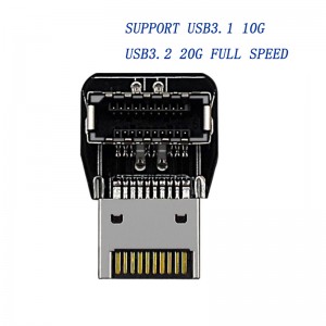 Máy tính để bàn Bo mạch chủ USB3.1 TYPE-E Giao diện 90 độ Khuỷu tay lái phía trước TYPE-C được cài đặt