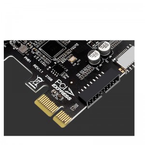PCIE USB 3.0 Card PCI Expree to Type-E USB3 19P Ընդլայնման քարտ Super Speed ​​5Gbps Type C Controller Adapter