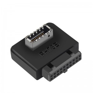 USB3.0 19P/20P til Type-C 90 graders adapter PH73A PH73B adapter Hovedkort for stasjonære PC-er