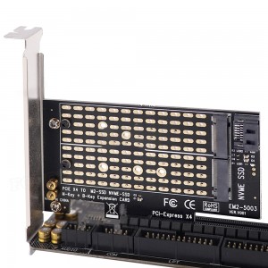 Kahe M2 NVME M.2 M võtmega SATA B-võtmega SSD-st PCI-e PCIe 3.0 muunduri adapterkaardi lisakaardid 2230–2280 tugi X4 X8 X16 jaoks