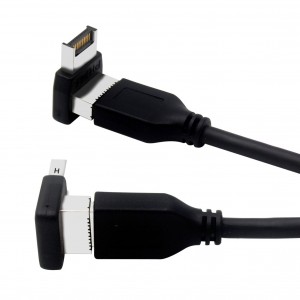 Përshtatës i brendshëm USB i tipit C të përparmë USB 3.1 Konvertuesi i tipit E 90 gradë Aksesorë të pllakës amë kompjuteri