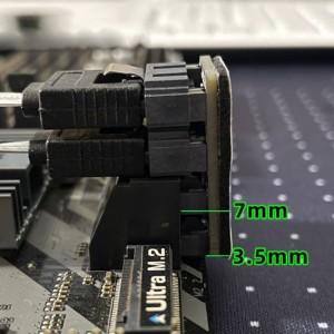Plak mèr Desktop ak SATA 7PIN doub adaptè sata 6G ang 180 degre vire Connector