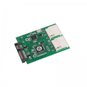 Új, 2 portos, kettős SD SDHC MMC RAID-SATA átalakító adapter bármilyen kapacitású SD-kártyához