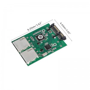 Anyar 2 Port Dual SD SDHC MMC RAID to SATA Converter Adaptor kanggo Sembarang Kapasitas Kartu SD