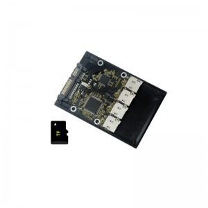 Micro SD-den SATA 2.5 Inch 4 TF SATA DIY SSD Gaty döwlet disk gutusy gaty disk gutusy adapterini giňeltmek Riser kartoçkasy JM20330 çip