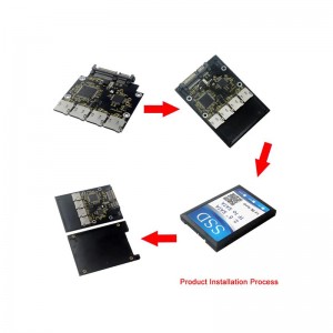 Micro SD - SATA 2,5 tuuman 4 TF - SATA DIY SSD Solid State Drive Box -kiintolevykotelon sovitinlaajennus Riser Card JM20330 -siru