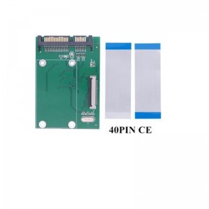40 PIN ZIF/CE 1.8 Pous SSD/HDD Pou SATA Gason Adaptè Konvètè Komisyon Konsèy