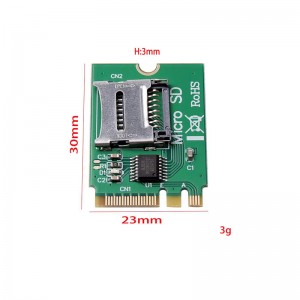 NGFF M.2 A/E KEY интерфейс за безжична мрежова карта към Micro SD SDHC TF карта за трансфер на четец на карти