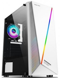 New Hot Sale White Gaming Mid Tower PC Case Tempered Glass Computer Game Case