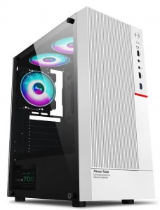 Nouvo Thunder 3 White RGB ATX/Micro-ATX Gaming PC Case