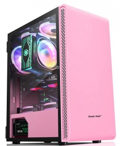 DAOFENG 5 PINK ATX Tower Glass GPU Desktop Gaming PC Case Computer Casin Gamer Cabinet Hardware