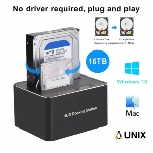 2,5/3,5 inç Sabit Disk Sürücüsü Çevrimdışı Klon UASP için USB 3.0 Çift Yuvalı SATA HDD Bağlantı İstasyonu