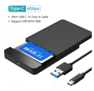 2.5 HDD-SSD-Kazo SATA al USB 3.1 3.0-Adaptilo-Kazo 6gbps HD Ekstera Malmola Disko-Enfermaĵo-Skatolo por Diska-HDD-Tipo USB-C-Enfermaĵo