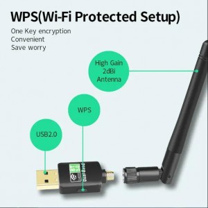 WB601 banda bikoitzeko 600Mbps sare-txartela Wifi egokitzaile konbinatua Bluetooth 5.0 USB haririk gabeko hargailua