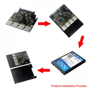 Micro SD til SATA 2,5 tommer 4 TF til SATA DIY SSD Solid State Drive Box Harddisk Box Adapter Utvidelse Riser Card JM20330 Chip