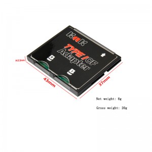ကင်မရာအမျိုးအစား I ကတ်ပြောင်းခြင်းအတွက် ပရော်ဖက်ရှင်နယ် Memory Card Adapter Dual SDHC SDXC TF မှ CF Card Adapter