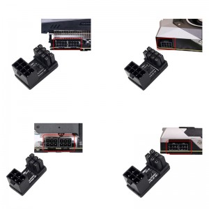 ATX 8Pin 6Pin Female to 8Pin 6Pin Male 180 Degree Angled Power Adapter for Desktop Video Card GPU