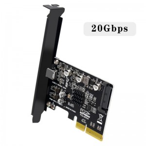 PCIe deasg gu Type-c USB3.2 Gen2 x 2 20Gbps Adapter Leudachadh an-asgaidh ASM3242