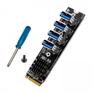 M.2/NGFF 4 портқа PCI-E USB3.0 кеңейту картасы M2 графикалық картаға USB3.0 ұзартқыш кабелі 1-4