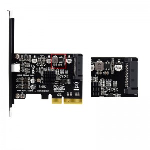 Desktop PCIe naar Type-c USB3.2 Gen2 x 2 20Gbps Driver Gratis uitbreidingsadapter ASM3242
