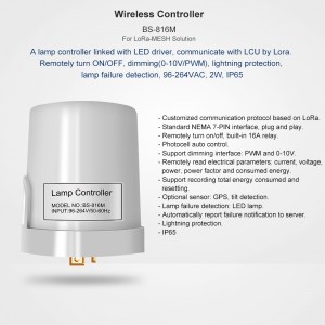 Trådløs controller med LED-driver og kommunikerer med LCU fra LoRa-MESH