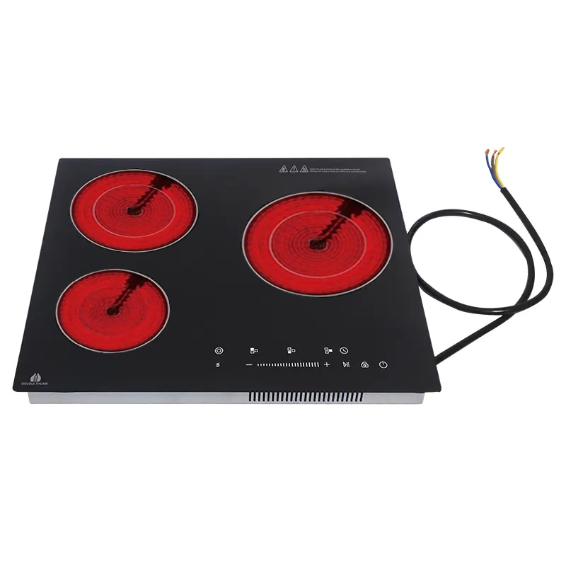 Cociña eléctrica de cerámica infravermella ODM de 3 queimadores Imaxe destacada