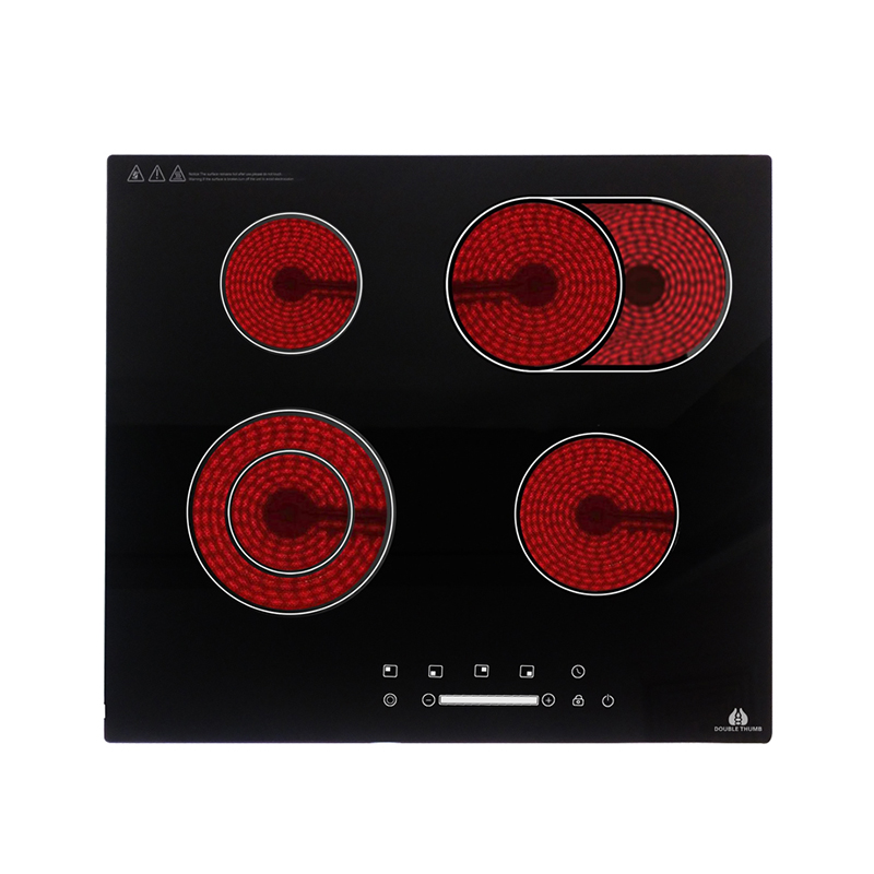 Bulit-in Electric Radiant Burners Stove, Smoothtop Ceramic Glass with 9 Power Setting, Timer Function