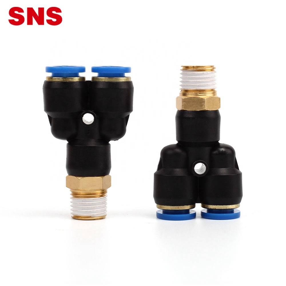 China Wholesale Push To Connect Fitting Quotes - SNS SPX Series one touch 3 way Y type tee male thread air hose tube connector plastic pneumatic quick fitting – SNS