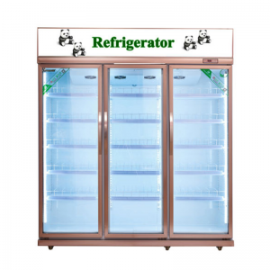 Porta de vidre del congelador o del refrigerador de begudes d'or rosa