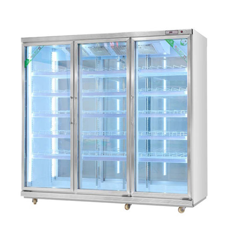 морозильная камера и холодильник со стеклянной дверью