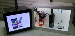 Kabinè ekspozisyon LCD transparan