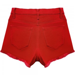 100% Cotton Girl Red Shorts Pants