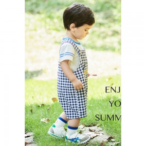 საზაფხულო ბამბის ბიჭის ბავშვის ტანსაცმელი