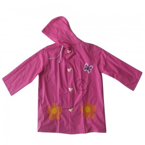 Kids PVC Butterfly Printed Rain Jacket