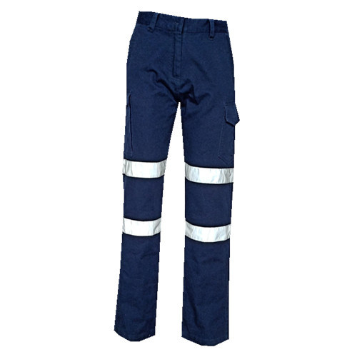 Udobne radne hlače od tkanine s više džepova i reflektirajućom trakom