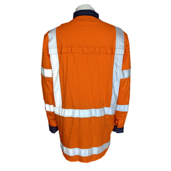 Camisas de traballo reflectantes de manga longa de alta visibilidade Camisas de seguridade