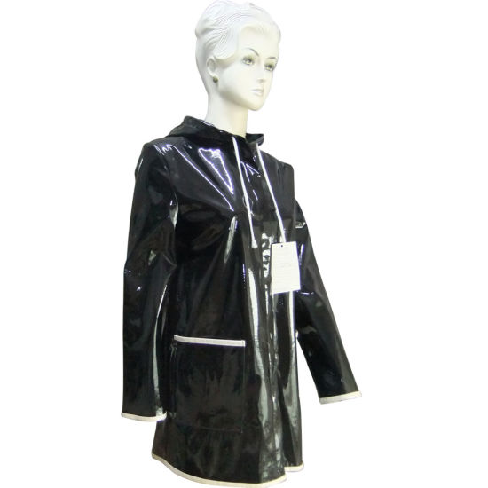 Capa de chuva de jaqueta de couro sintético