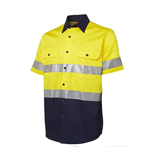 Camisa reflexiva de segurança uniforme de manga curta para vestuário de trabalho