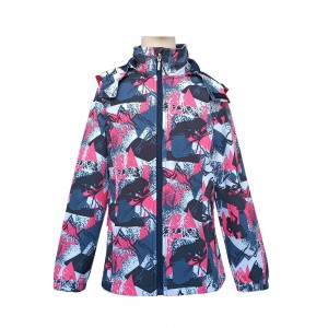 Softshell-Jacke für Mädchen mit Kapuze und Sportbekleidung