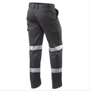El algodón 100% de los azules marinos 6 bolsillos reflexivos de la construcción de la seguridad del trabajo pantalones del trabajo del cargo para los hombres